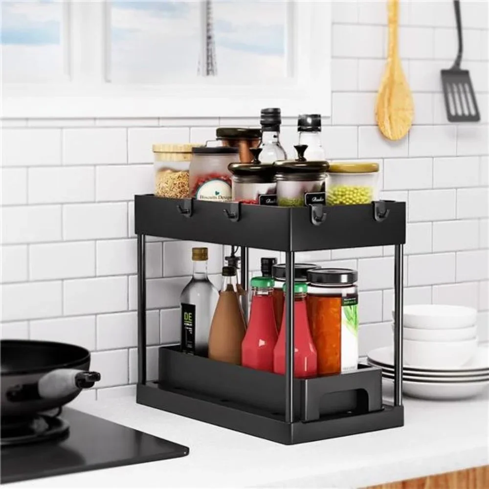 Under Sink Organizers & Storage,2Tier kitchen organization with Pull out Drawers